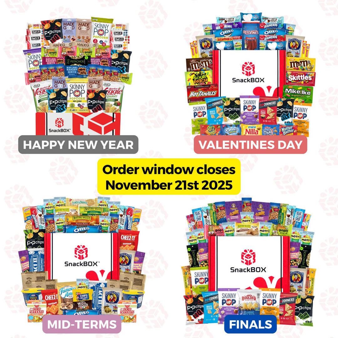 PREPAID (2025/2026) College Student SnackBOX Care Package Subscription Program | 6 Pack BUNDLE | Nov - April