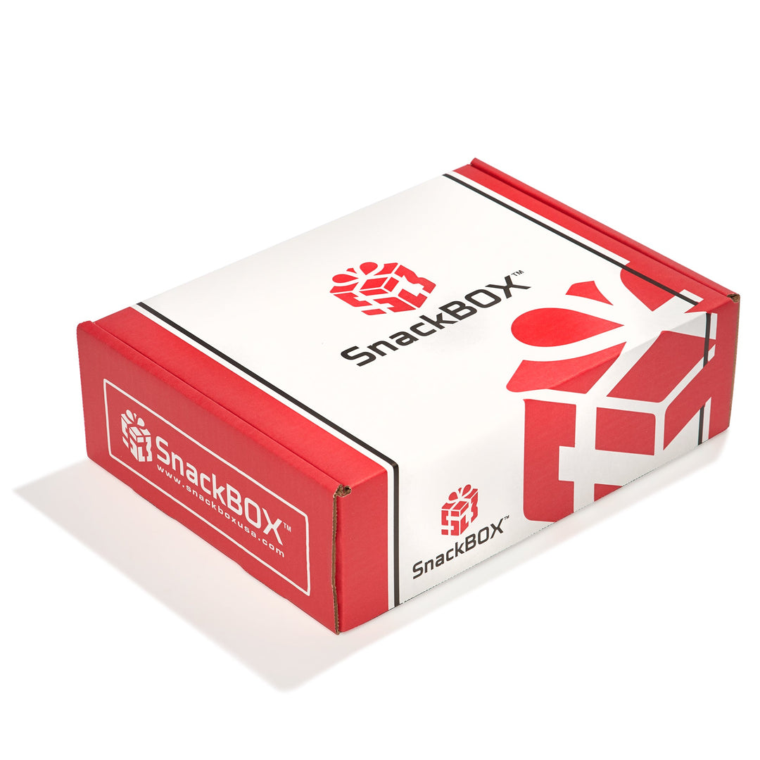Closed view of snack box package