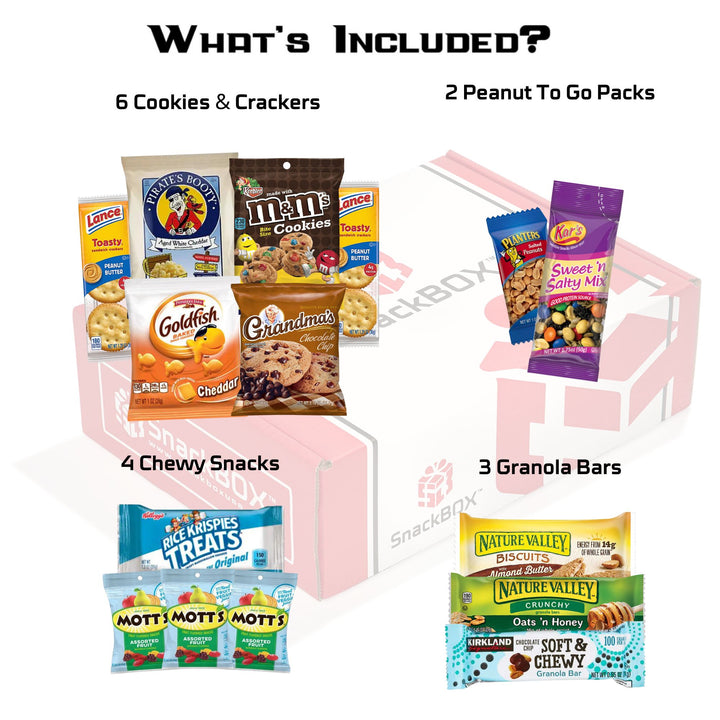 College Care Packages Students, Military, Halloween, Birthday and Back to School (15 Snacks) From SnackBOX
