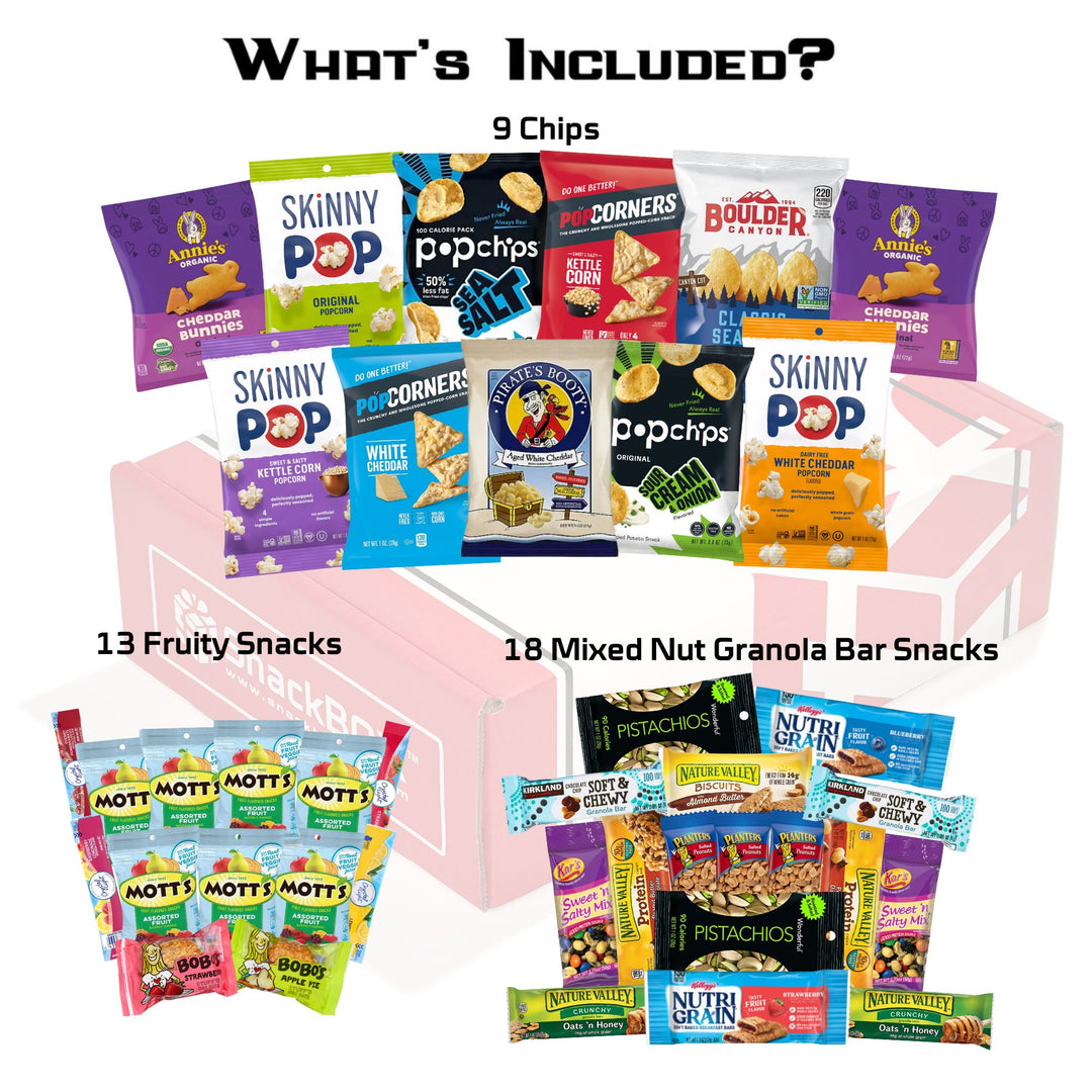 Healthy Snacks Assortment Care Package (40 Snacks)