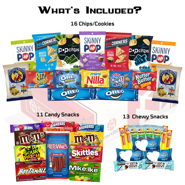 Movie Night Care Package | Candies, Chips, and Cookies Assortment Care Package (40 Snacks)