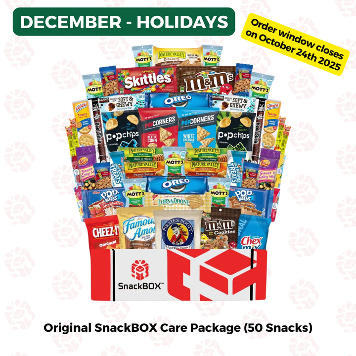 PREPAID (2025/2026) College Student SnackBOX Care Package Subscription Program | 7 Pack BUNDLE | Oct - April