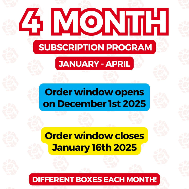 PREPAID (2025/2026) College Student SnackBOX Care Package Subscription Program | 4 Pack BUNDLE | January - April