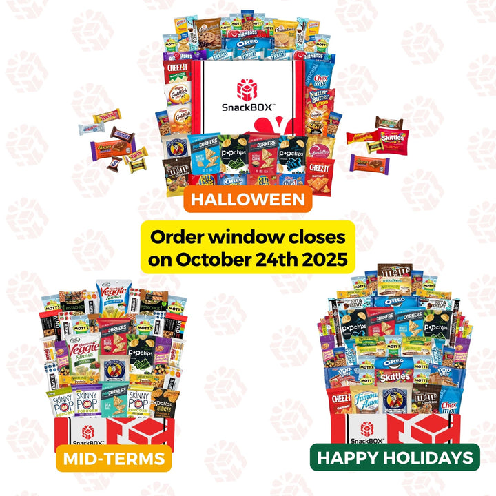 PREPAID (2025/2026) College Student SnackBOX Care Package Subscription Program | 7 Pack BUNDLE | Oct - April