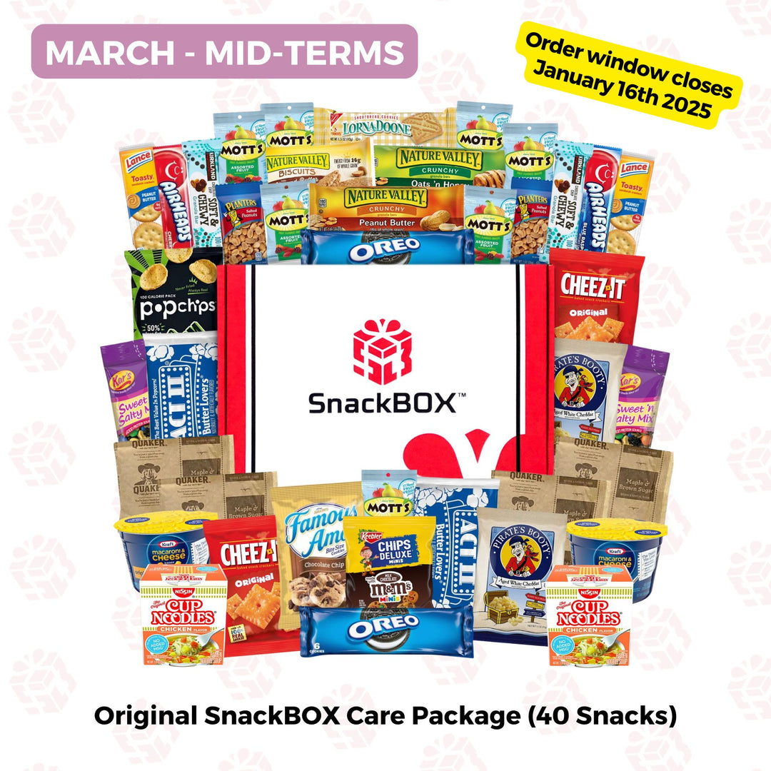 PREPAID (2025/2026) College Student SnackBOX Care Package Subscription Program | 4 Pack BUNDLE | January - April