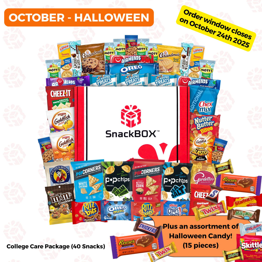 PREPAID (2025/2026) College Student SnackBOX Care Package Subscription Program | 7 Pack BUNDLE | Oct - April