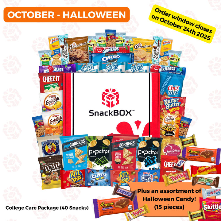 PREPAID (2025/2026) College Student SnackBOX Care Package Subscription Program | 7 Pack BUNDLE | Oct - April