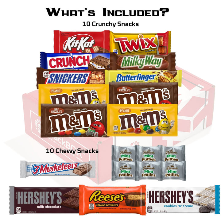 *NEW* Chocolate Candy Bar Box (20 Snacks)