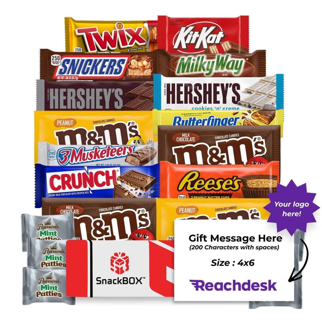 *NEW* Chocolate Candy Bar Box (20 Snacks) + Logo Note Card