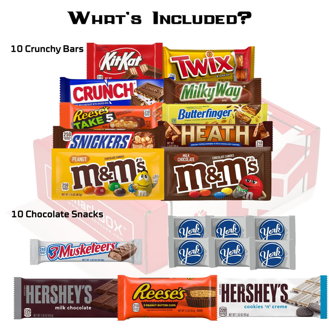 *NEW* Chocolate Candy Bar Box (20 Snacks)