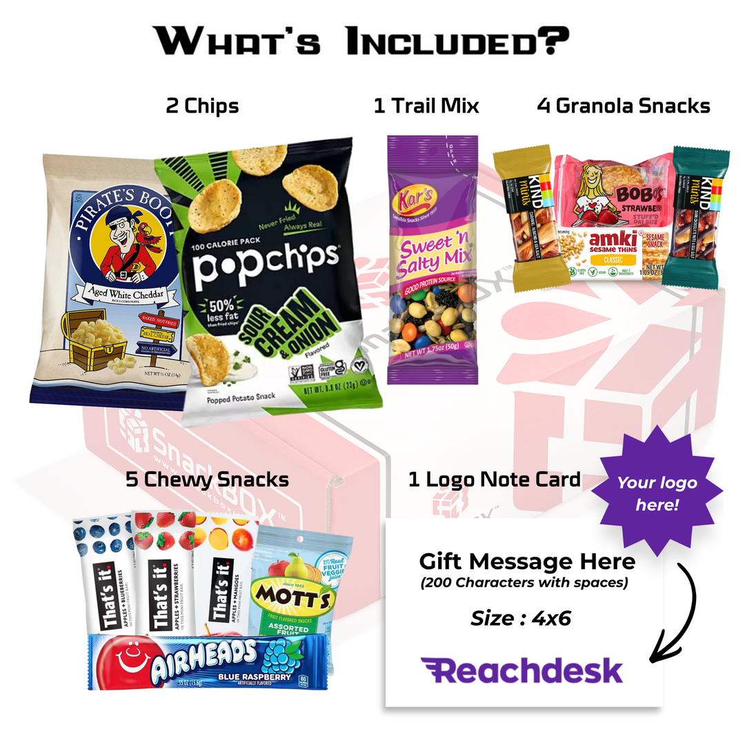 Gluten Free Sweet and Salty SnackBOX Care Package (12 Snacks) + Logo Note Card