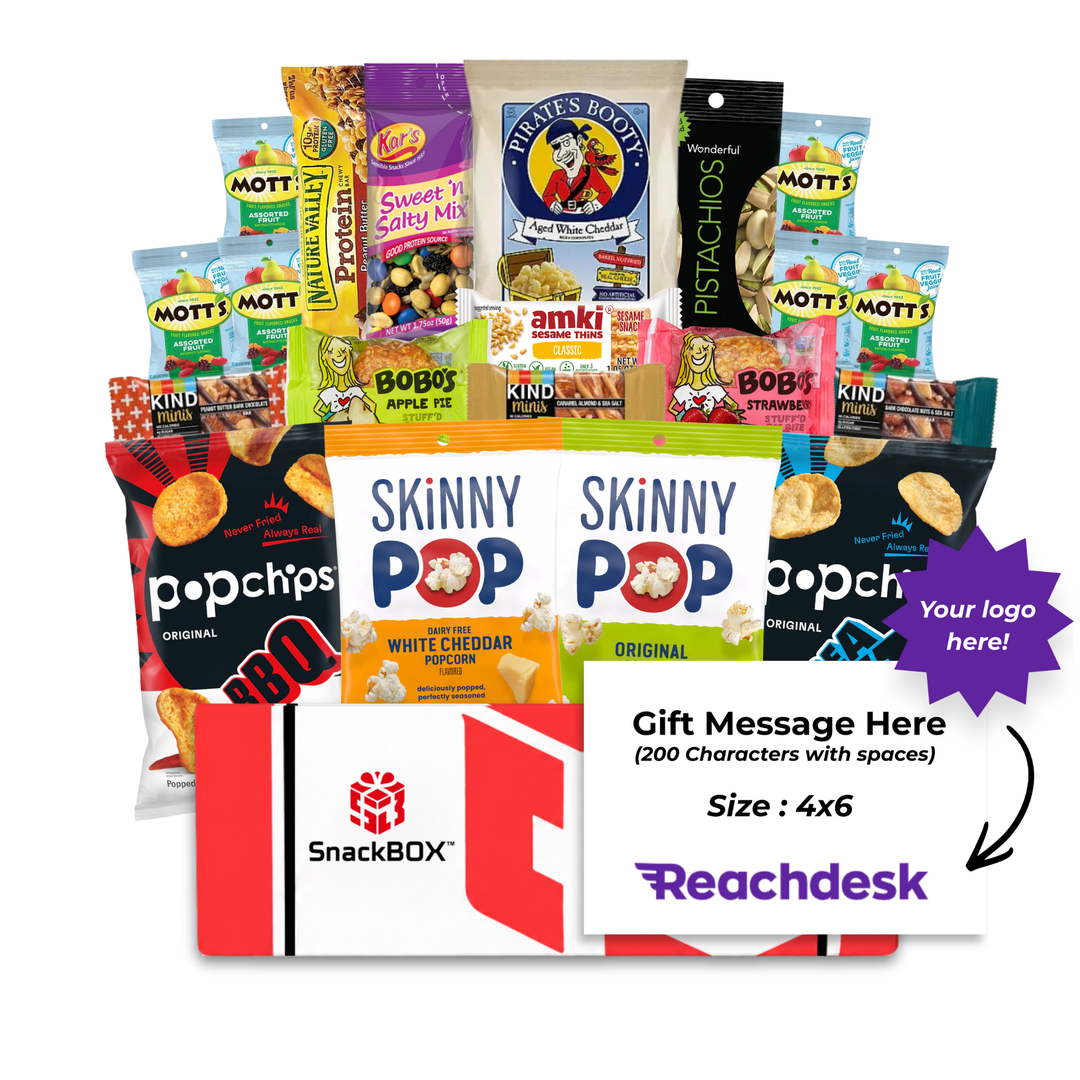Gluten Free Care package (20 Snacks) + Logo Note Card