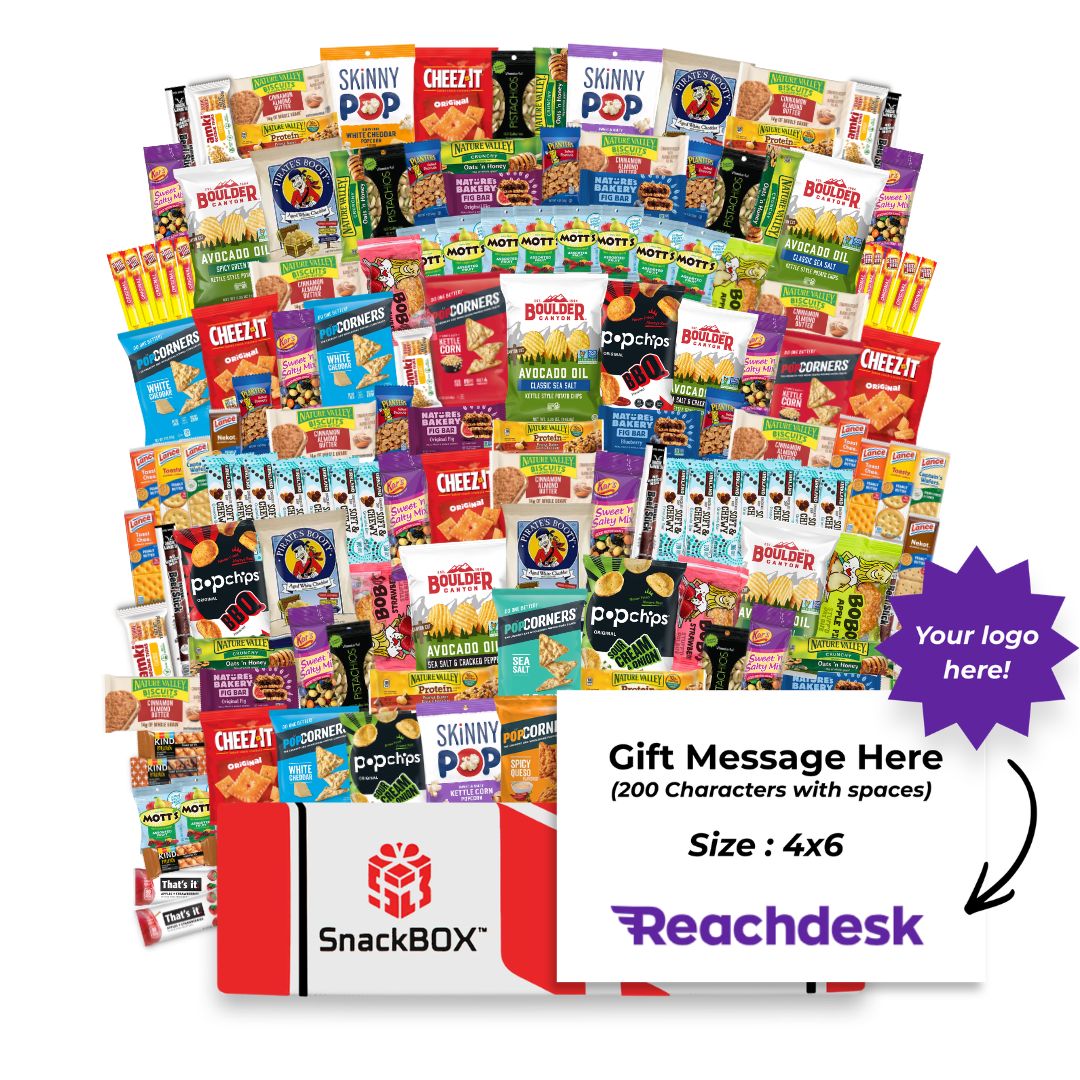 HEALTHY Office Variety Catering Care Package (150 Snacks) + Logo Note Card