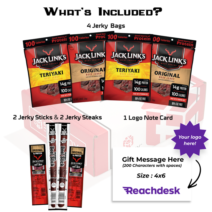 Jack Link's Beef Jerky Care Package (8 Snacks) + Logo Note Card