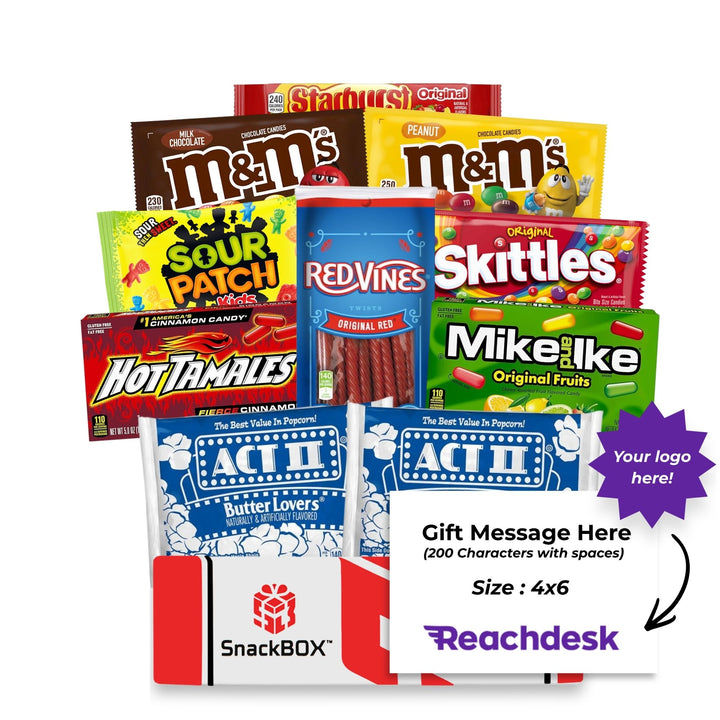 Movie Night Care Package (10 Snacks) + Logo Note Card