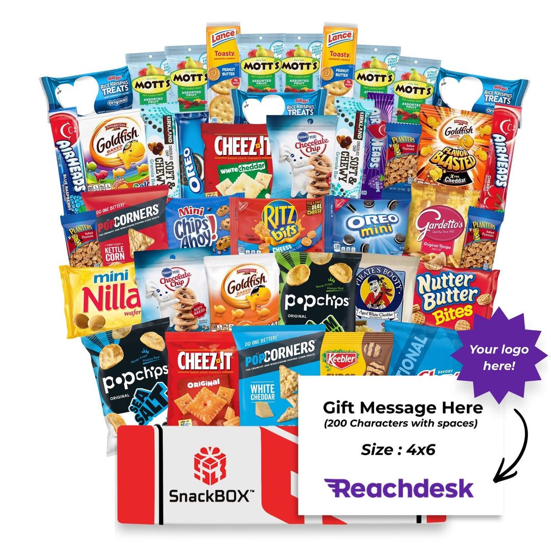 College Care Packages (40 Snacks) + Logo Note Card