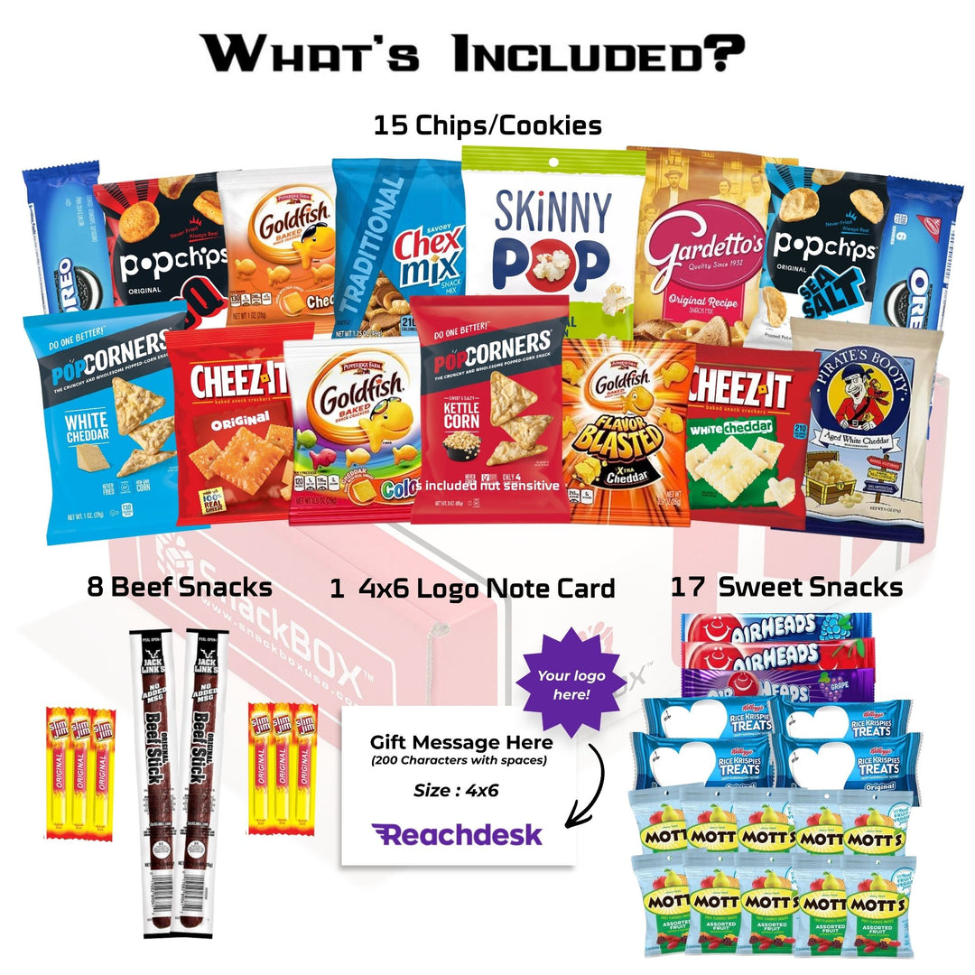 *Nut Sensitive* Snack Assortment Care Package (40 Snacks) + Logo Note Card