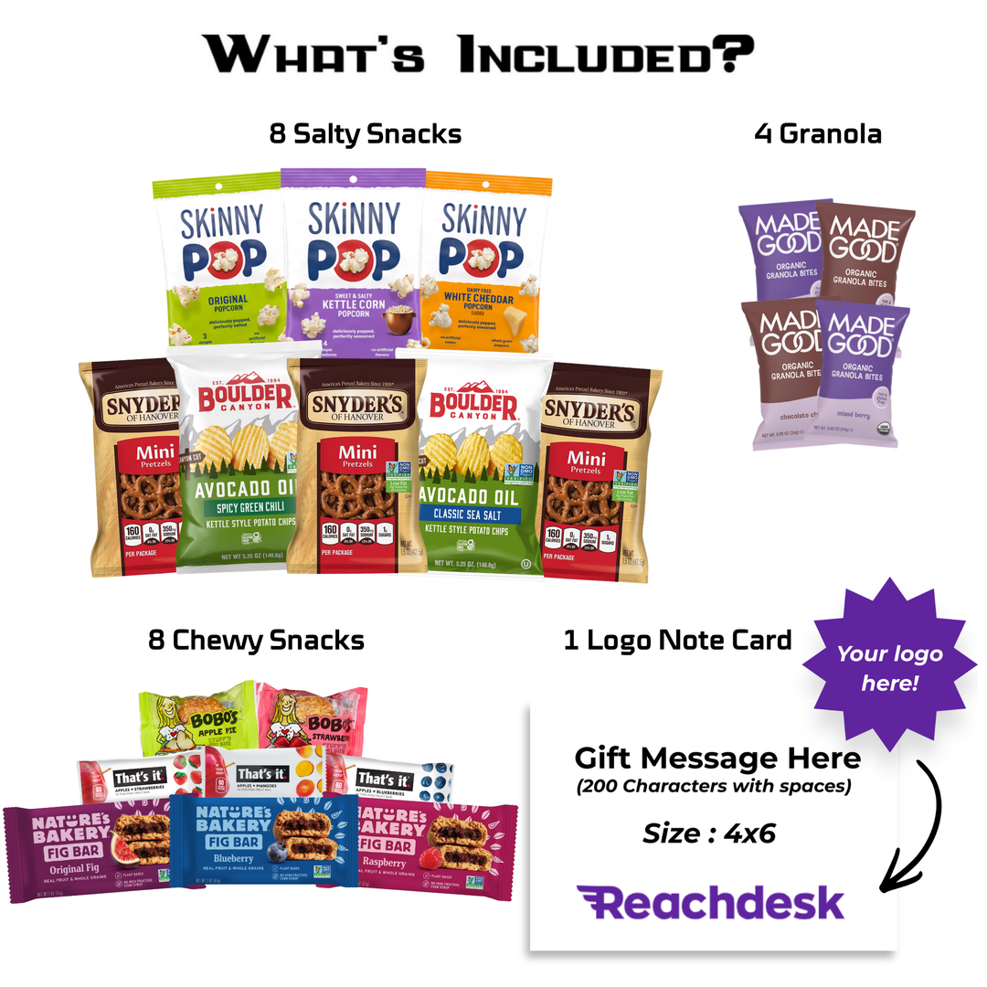 Vegan & Nut Sensitive Care package (20 Snacks) + Logo Note Card