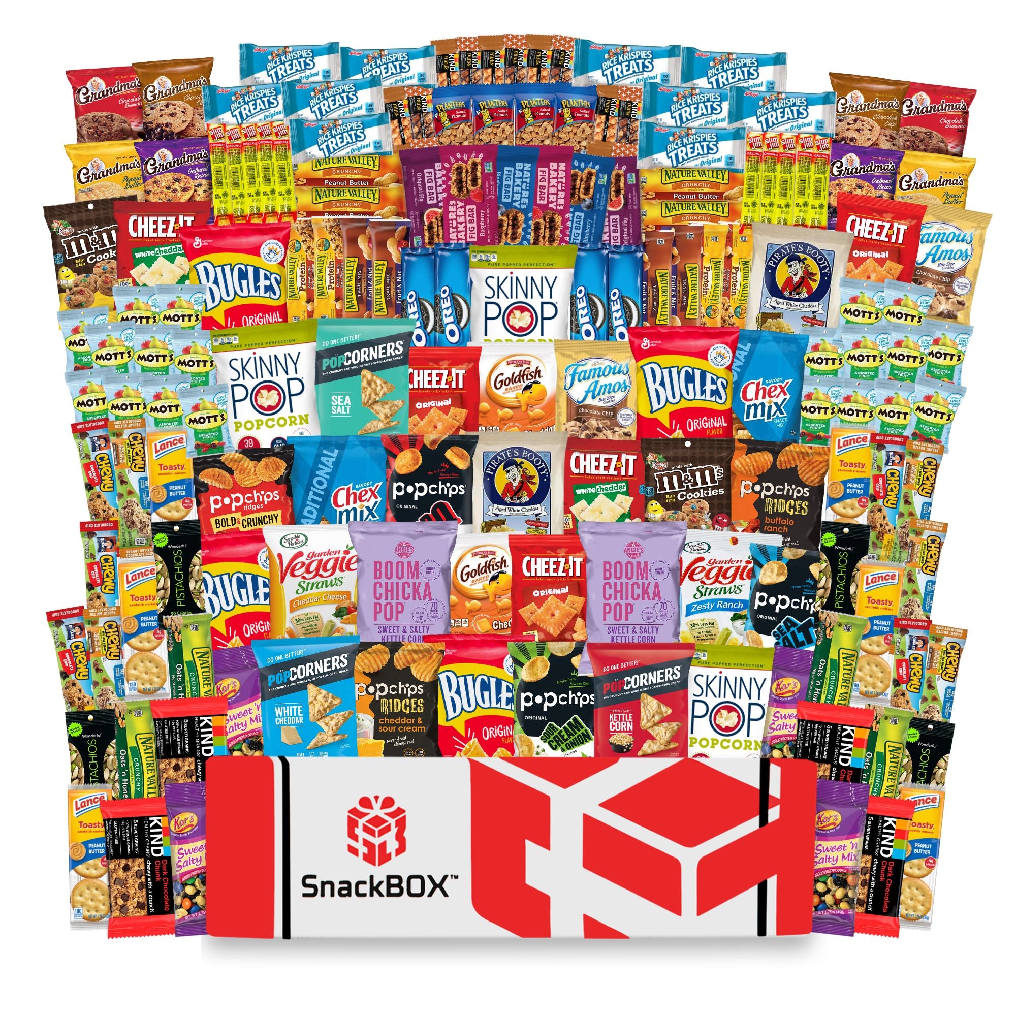 Huge stack of snacks coming out of a SnackBox
