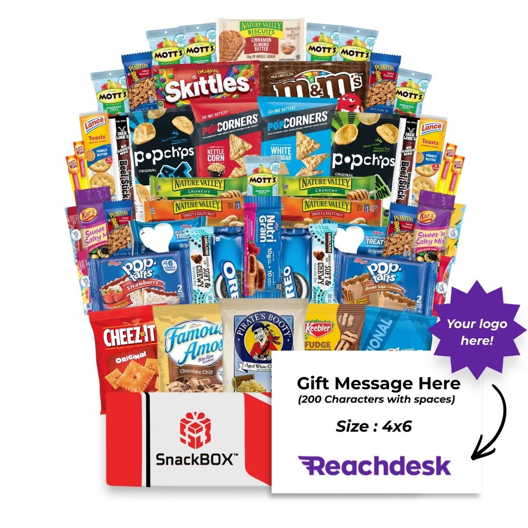 Original SnackBOX Care Package (50 Snacks) + Logo Note Card
