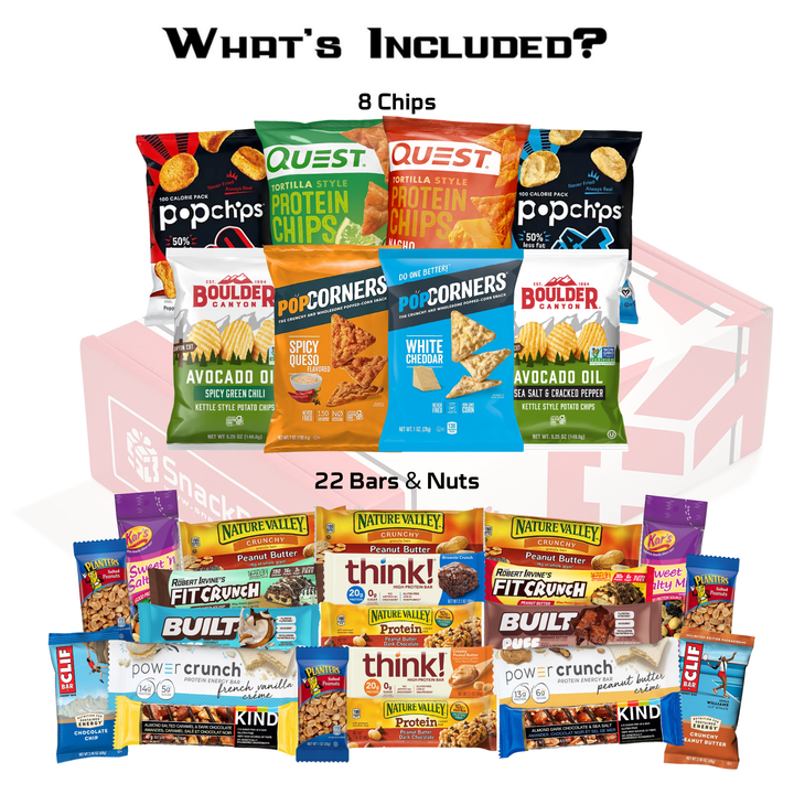 (NEW) Protein Chips & Bars Variety Care Package (30 Snacks)
