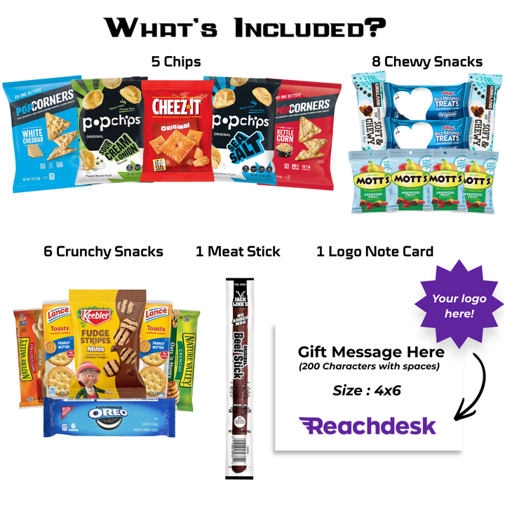 Sweet & Salty Care pacakge (20 Snacks) + Logo Note Card