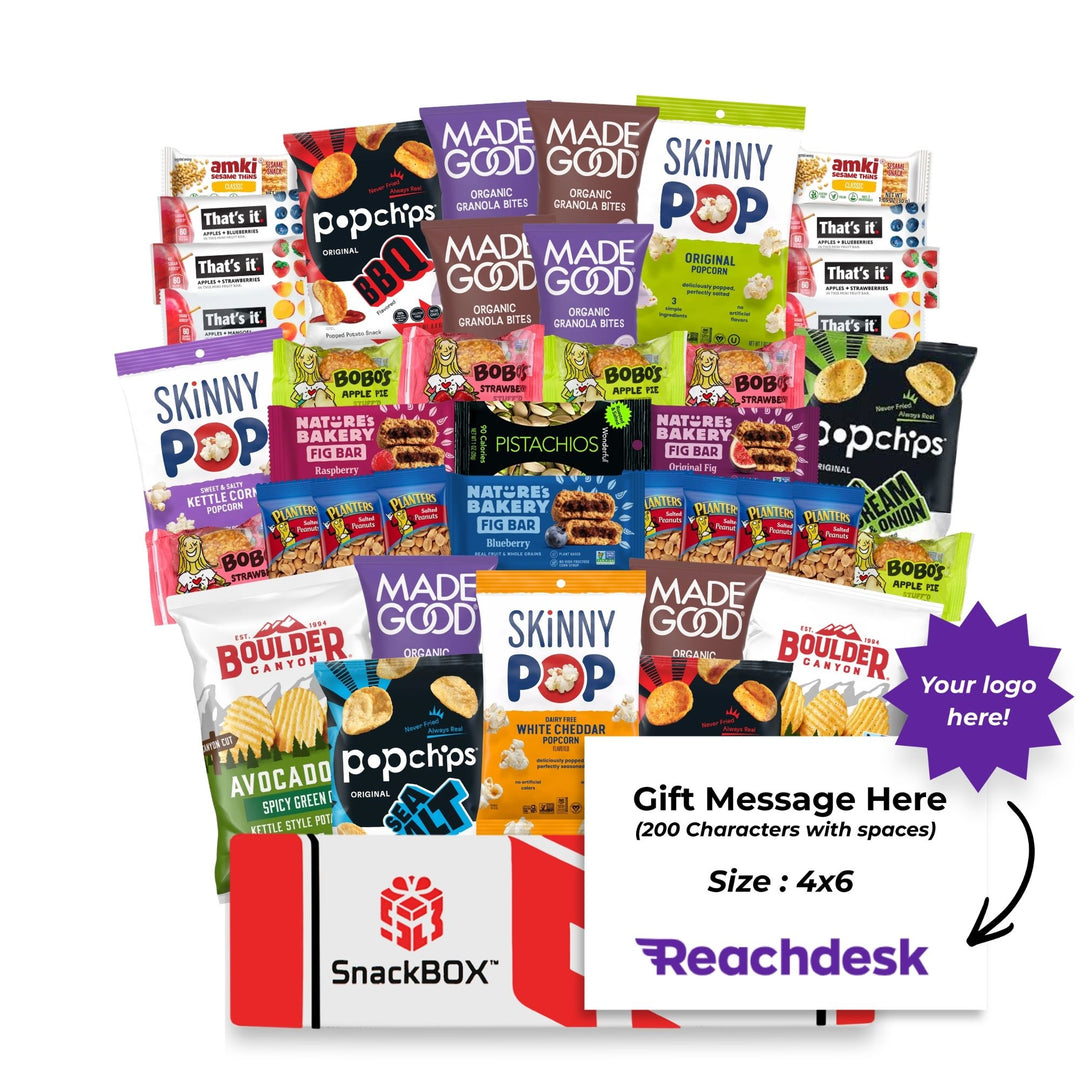 *VEGAN* Snack Assortment Care Package (40 Snacks) + Logo Note Card